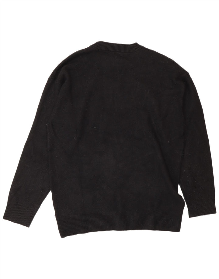Maglione maglione girocollo da donna Zara UK 14 viscosa nera media