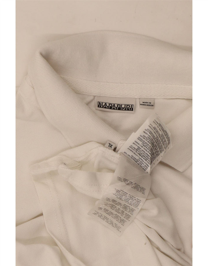 Polo da uomo Napapijri XL in cotone bianco