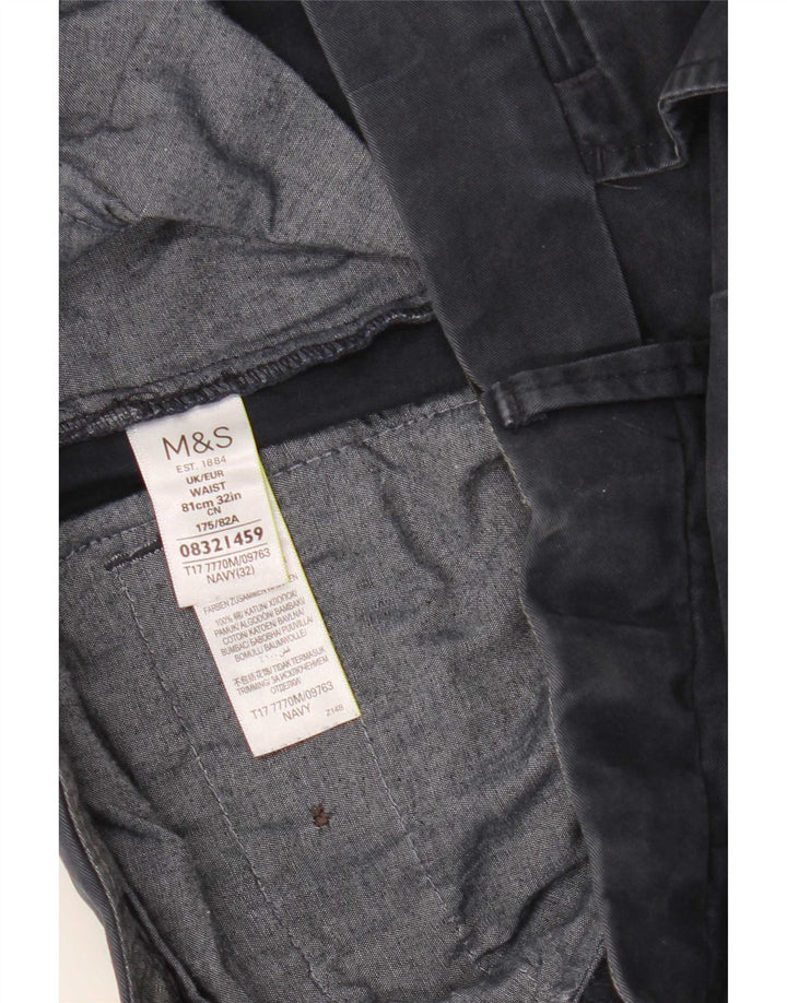 Pantaloncini chino da uomo Marks & Spencer W32 cotone blu navy medio