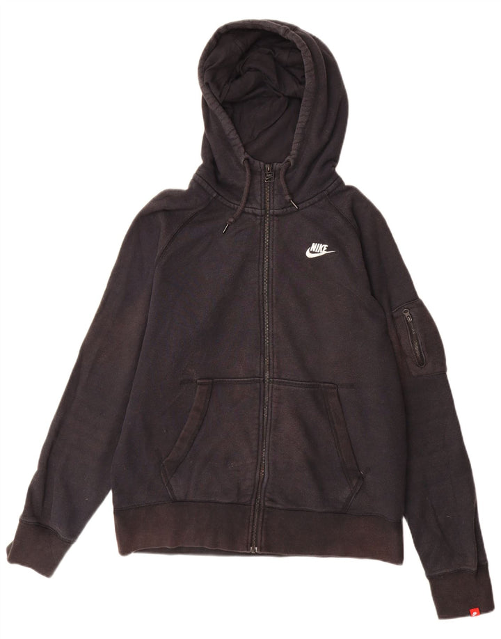 Felpa con cappuccio e zip Nike da uomo in cotone nero medio