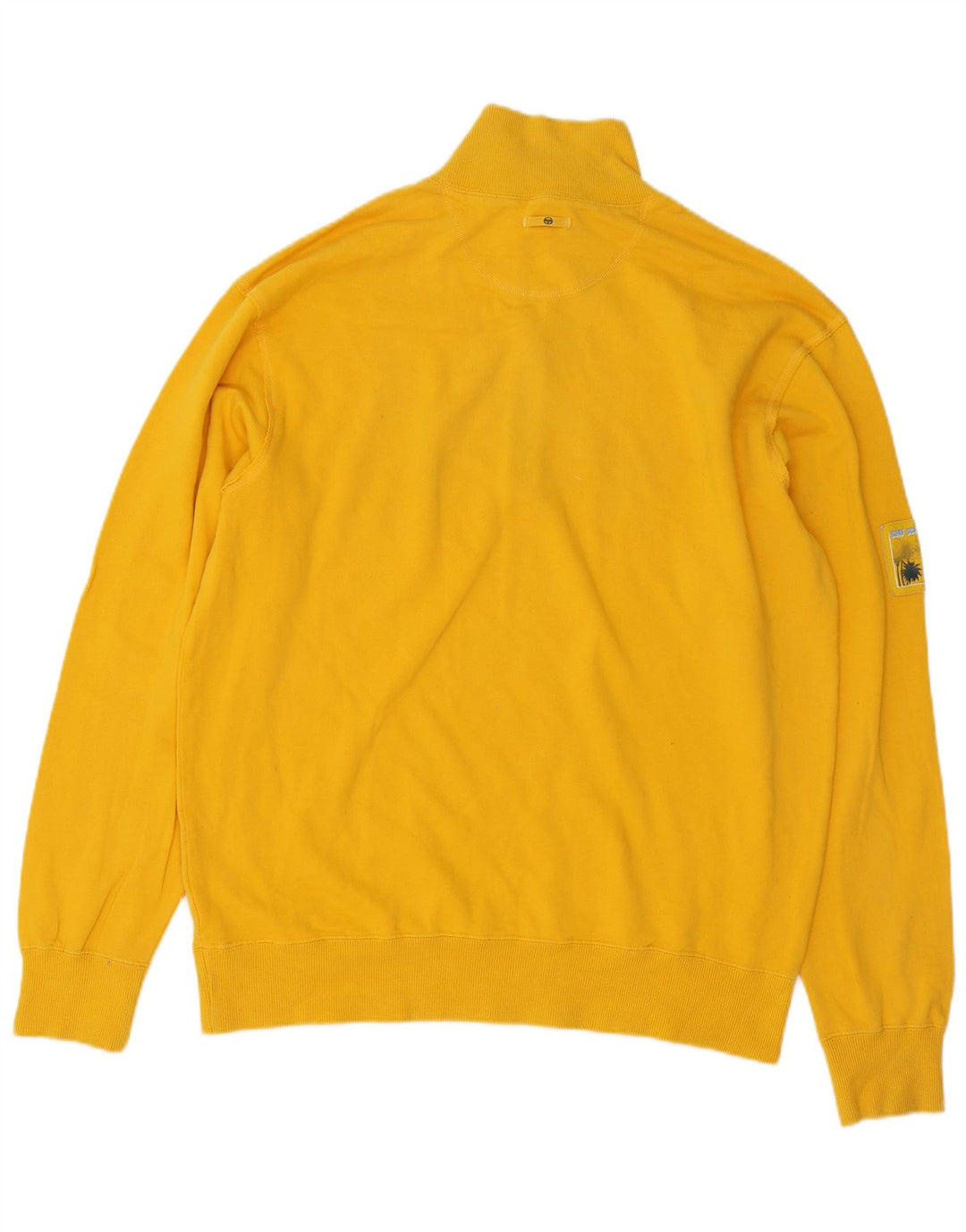 Maglione da uomo Sergio Tacchini con zip e collo XL in cotone giallo