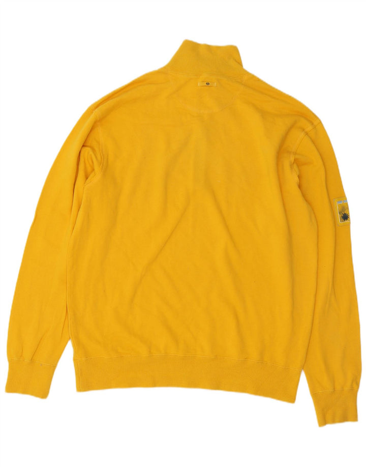 Maglione da uomo Sergio Tacchini con zip e collo XL in cotone giallo