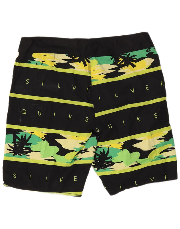 Pantaloncini da bagno grafici da uomo Quiksilver grandi in poliestere a righe nere