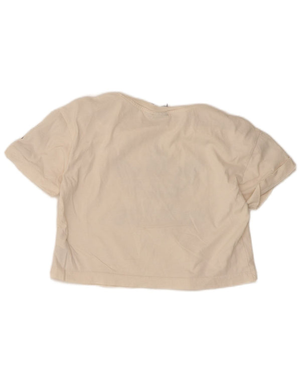 T-shirt grafica corta da donna Adidas UK 8 Small Off White Colourblock