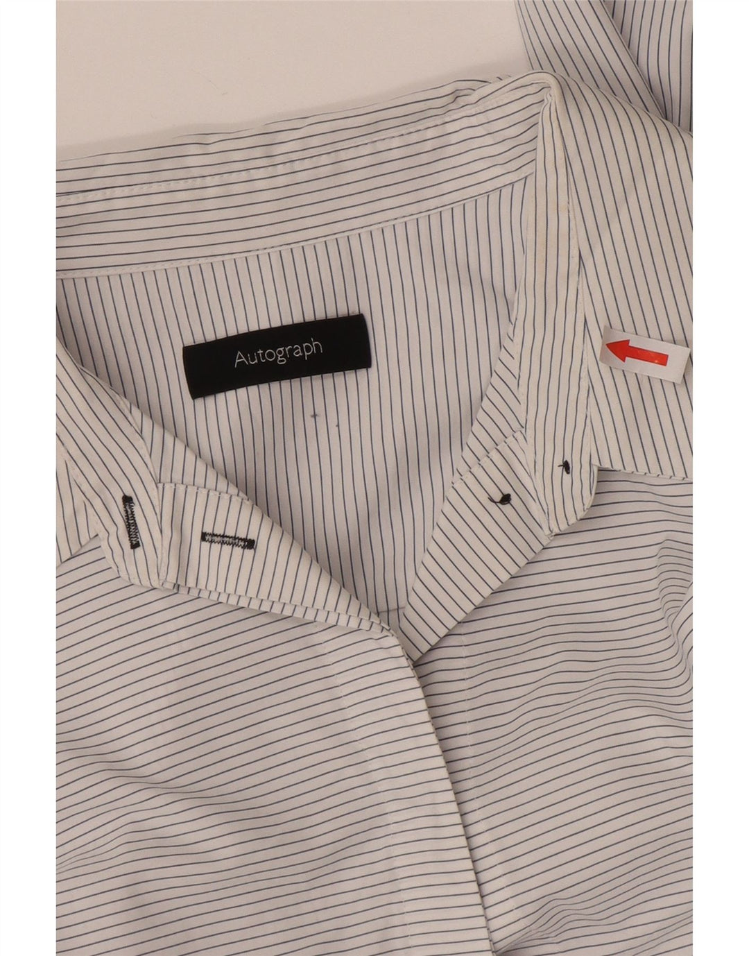 Abito camicia autografo da donna Marks & Spencer UK 14 medio bianco a righe