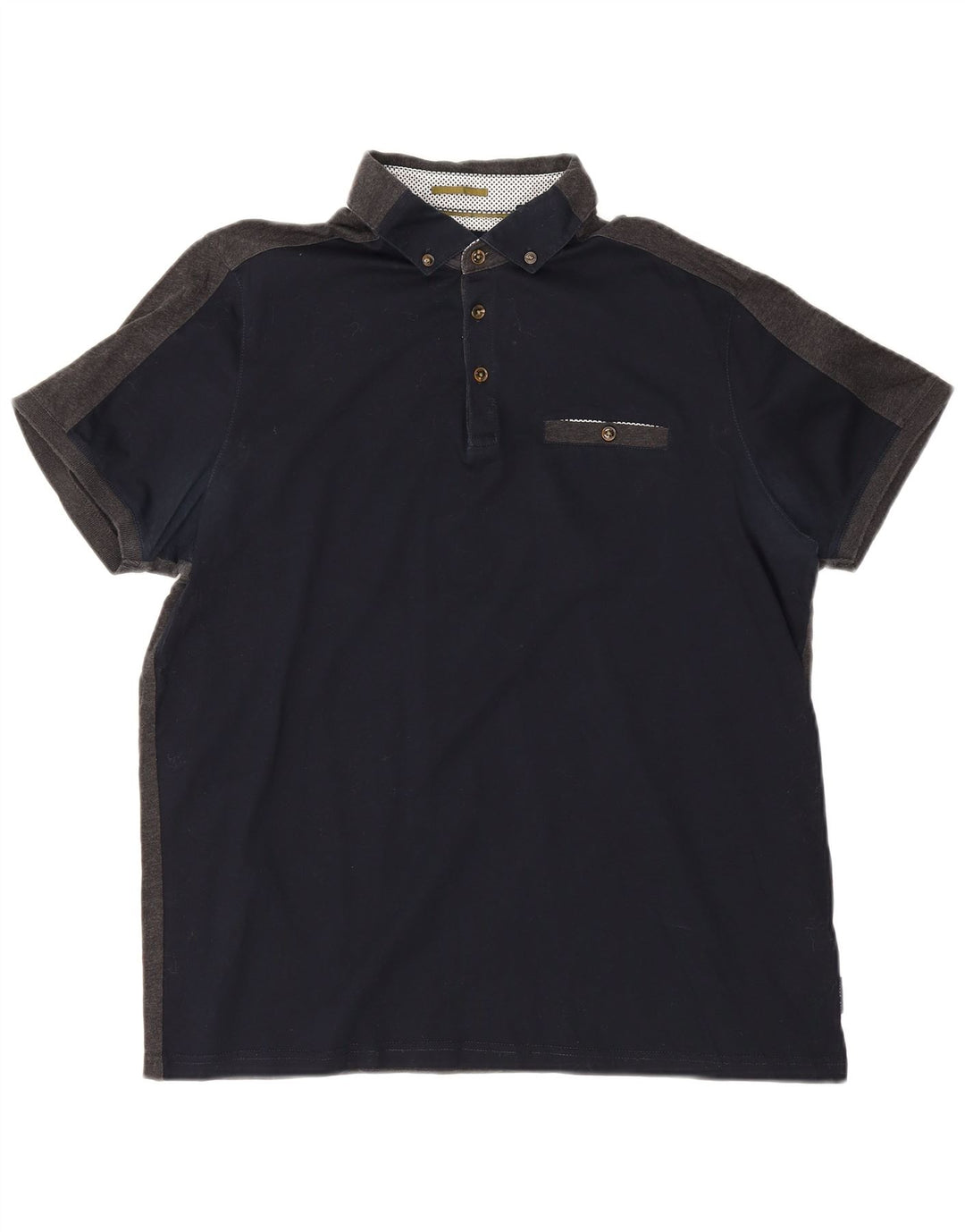 Polo da uomo Ted Baker taglia 4 grande in cotone color block blu navy