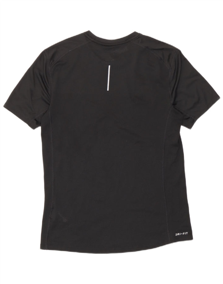 T-shirt Nike da uomo Dri Fit, top in poliestere nero medio