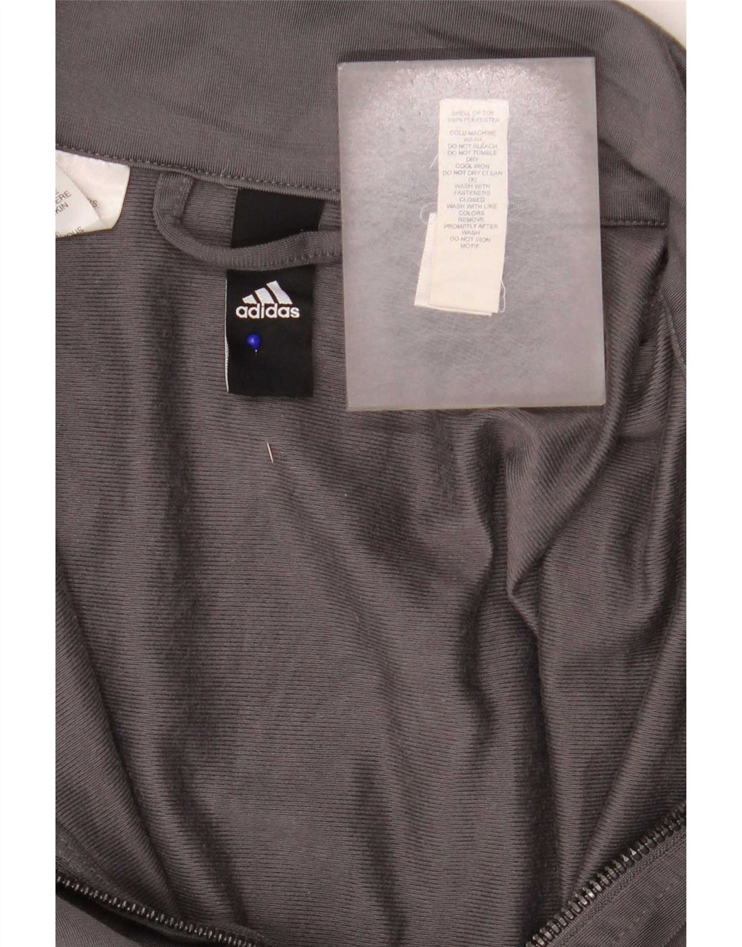 Giacca da ginnastica da uomo Adidas grande in poliestere grigio