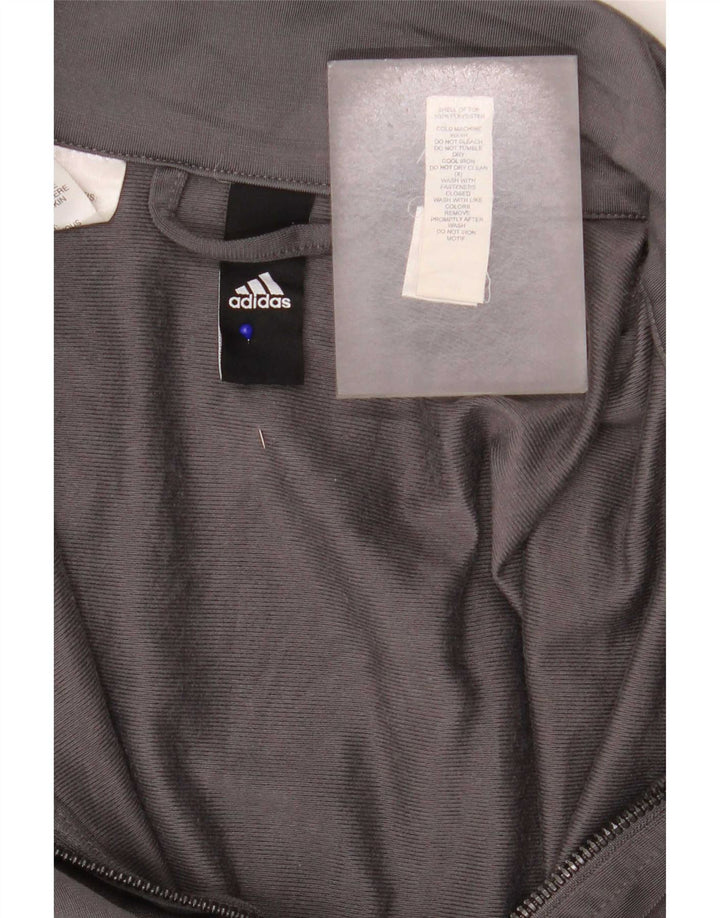 Giacca da ginnastica da uomo Adidas grande in poliestere grigio