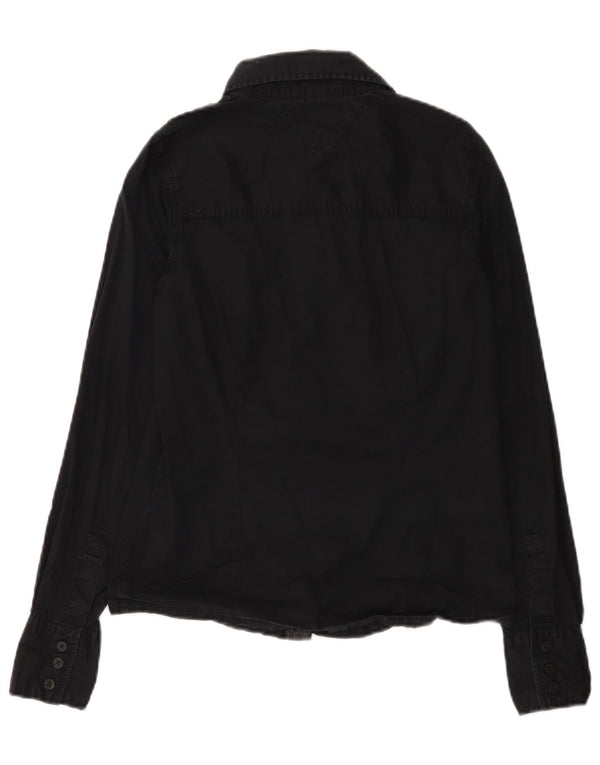 Camicia da donna Tommy Hilfiger UK 12 cotone nero medio