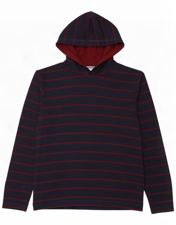 Marks & Spencer Mens Hooded Top Long Sleeve Large Navy Blue Striped
