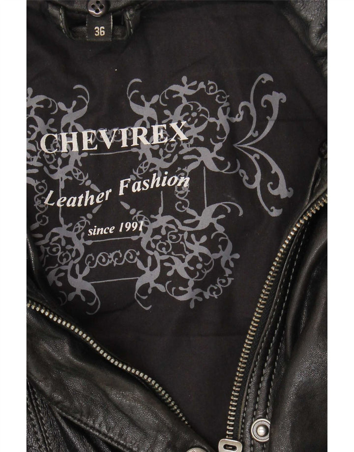 Giacca in pelle da donna Chevirex EU 36 piccola nera