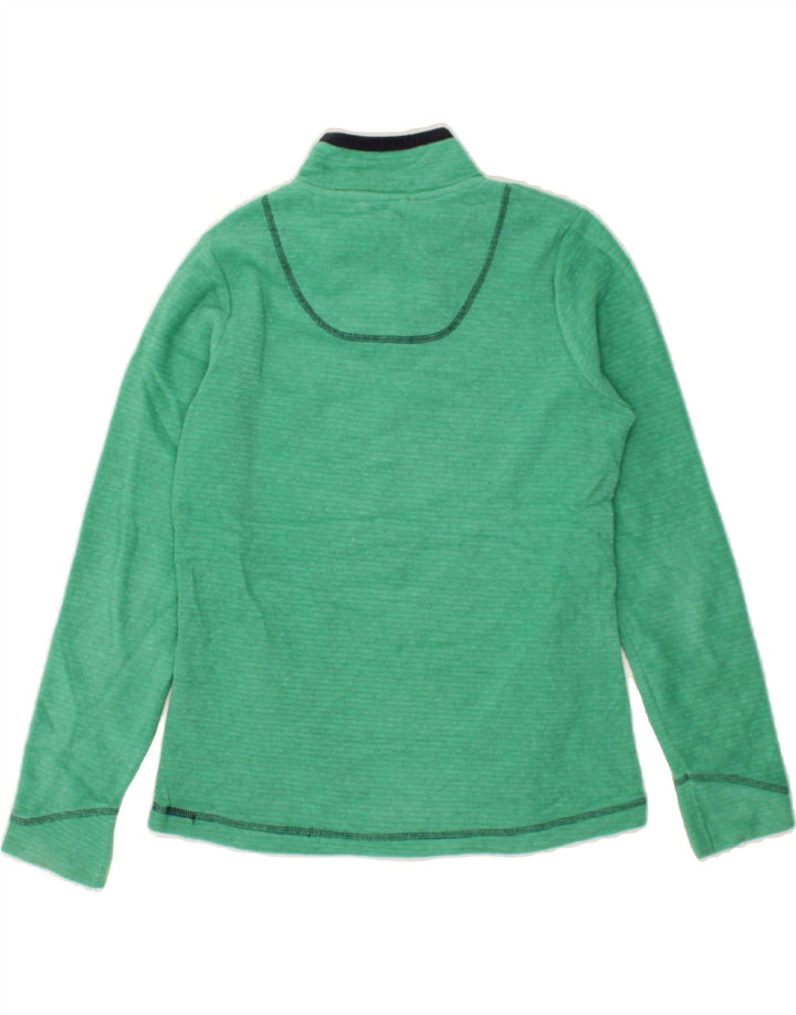 WEIRD FISH Womens Zip Neck Fleece Jumper UK 10 Small Green Polyester Vintage Weird Fish and Second-Hand Weird Fish from Messina Hembry 