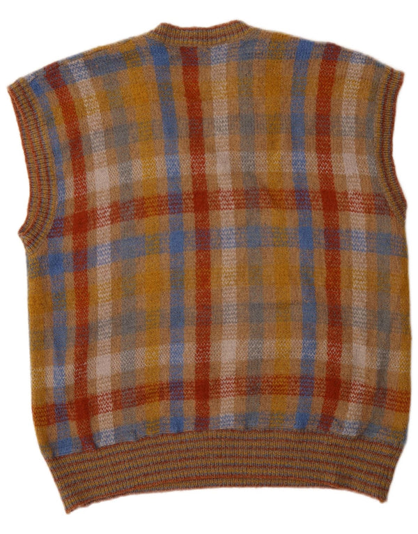 Canotta vintage da uomo, canotta, grande, multicolore, a quadri