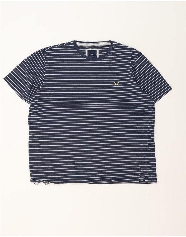 Crew Clothing T-shirt da uomo Top XL in cotone a righe blu navy