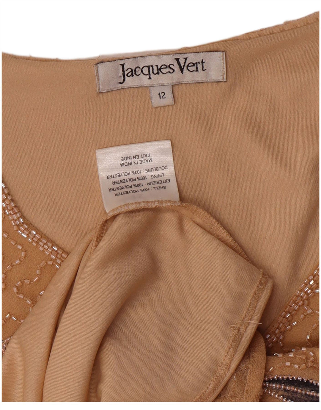 Top camicetta da donna Jacques Vert UK 12 Poliestere floreale beige medio