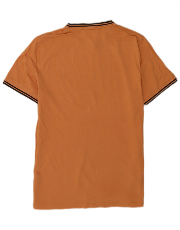 T-shirt da uomo Fred Perry Top in cotone a righe arancioni medie
