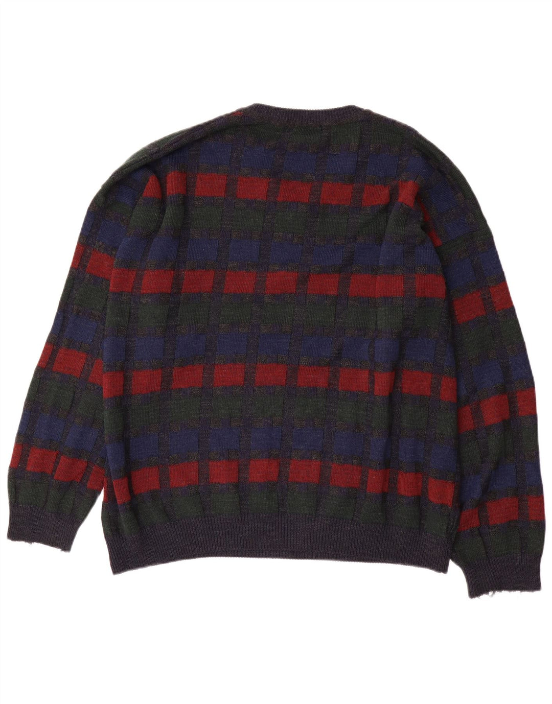 Maglione da uomo con scollo a V Jockey 2XL a quadri grigi