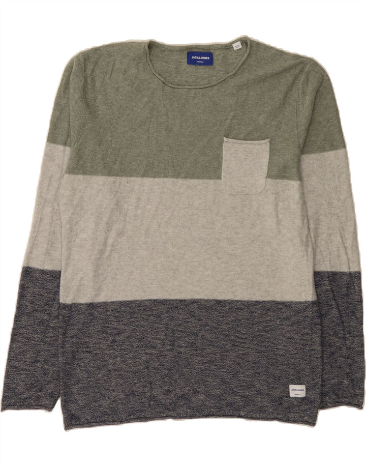 JACK & JONES Mens Top Long Sleeve Large Multicoloured Colourblock Cotton Vintage Jack & Jones and Second-Hand Jack & Jones from Messina Hembry 