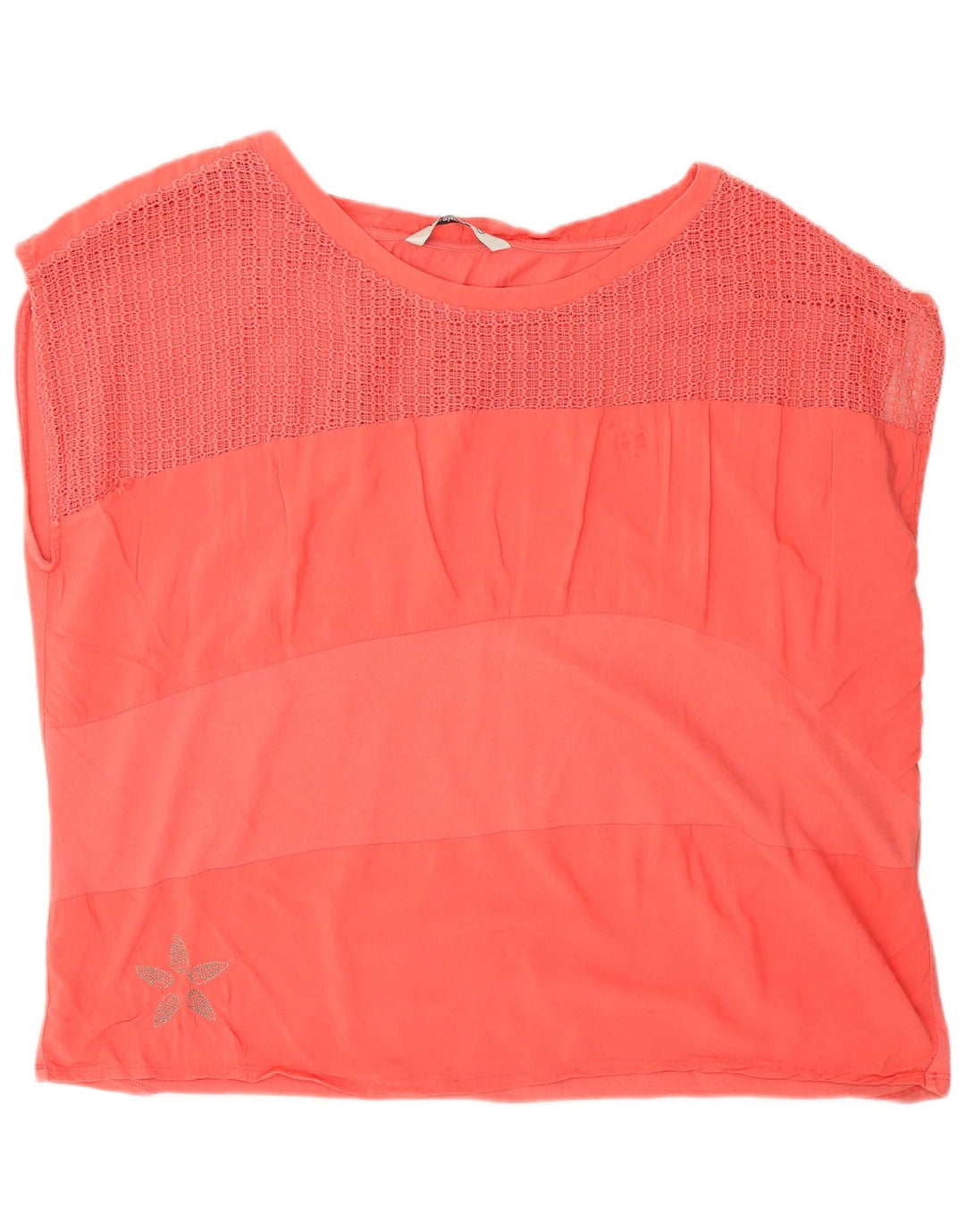 Desigual Donna Camicetta Top UK 20 2XL Rosa Cotone