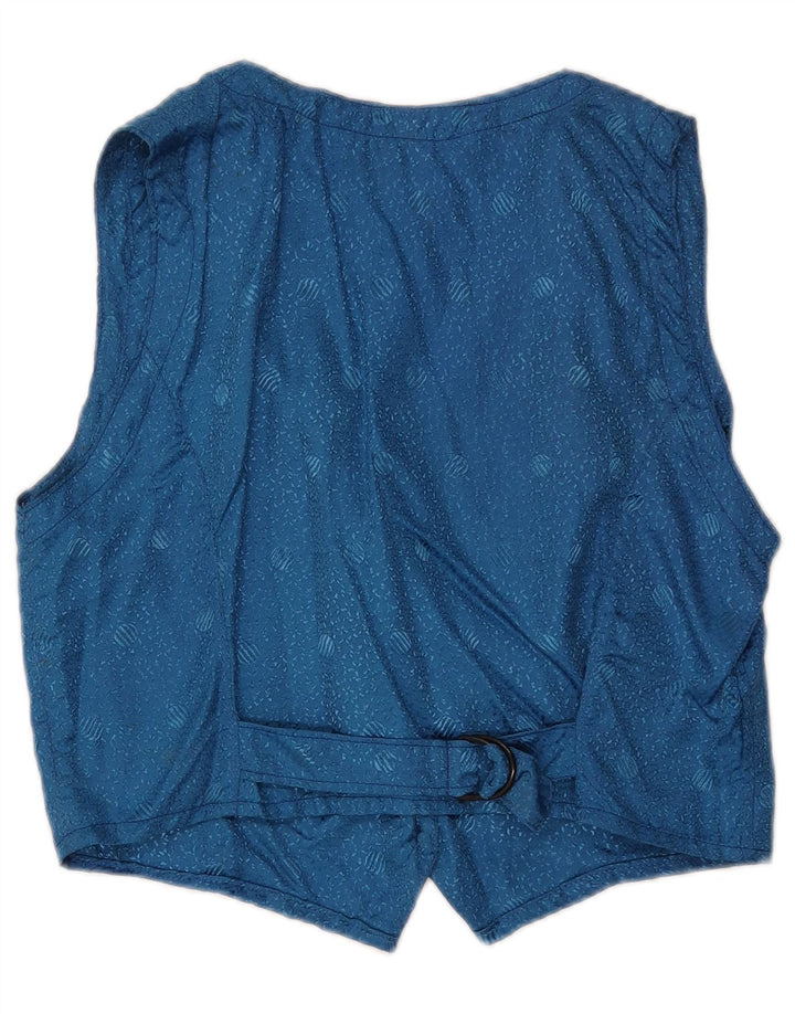 Gilet da donna vintage UK 12 Classico geometrico blu medio