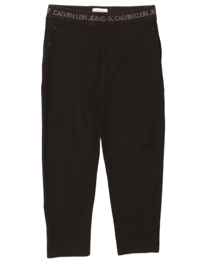 Pantaloni cropped grafici da uomo Calvin Klein medi W32 L25 poliestere nero
