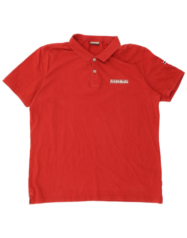 Polo da uomo NAPAPIJRI 2XL in cotone rosso