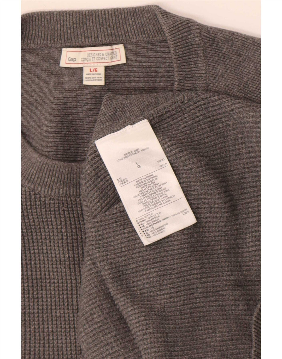 Maglione maglione girocollo da uomo Gap grande in cotone grigio