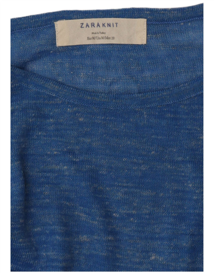 Maglione ZARA da donna con scollo a barchetta, vestibilità ampia, UK 14 Blu medio