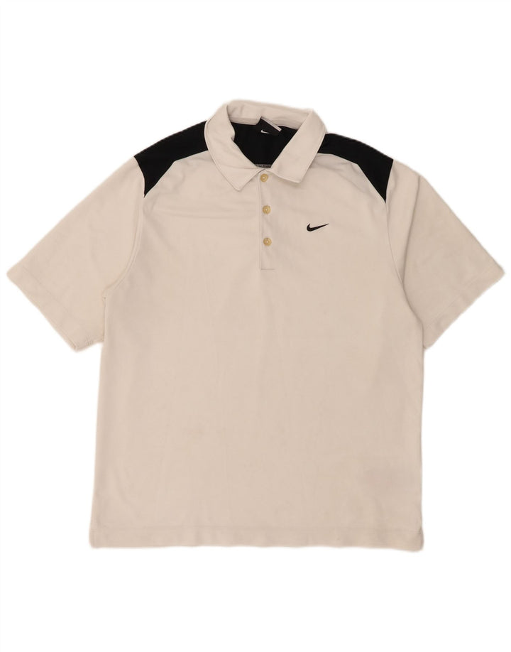 Polo Nike da uomo UK 38/41 poliestere color block bianco medio