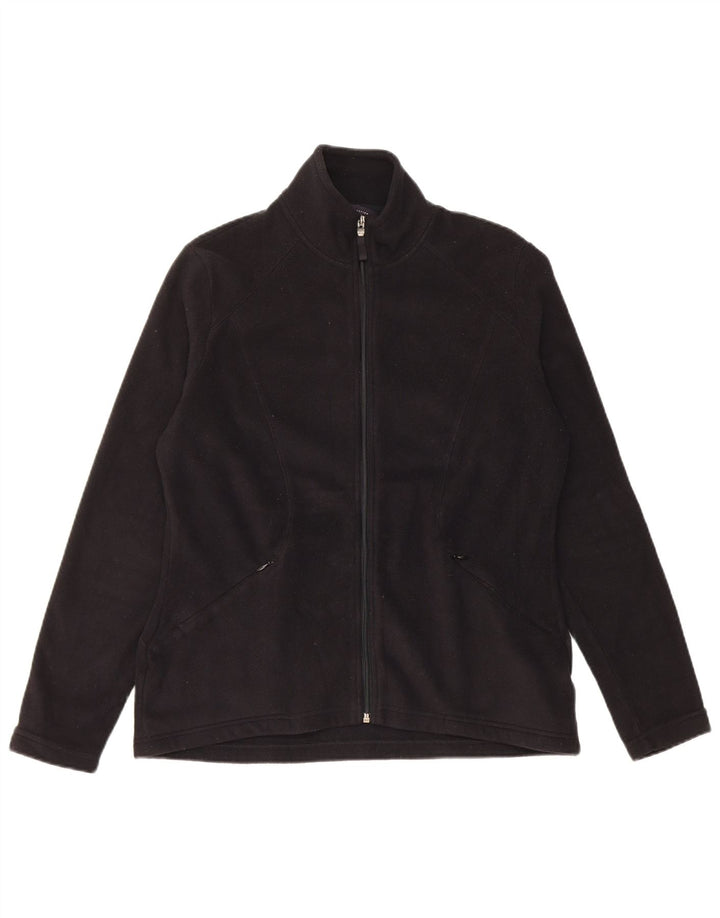 Giacca in pile da donna Marks & Spencer UK 12 poliestere nero medio