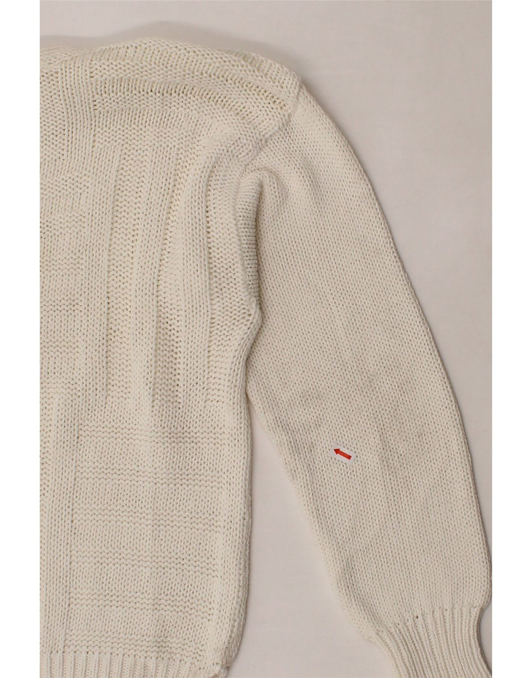 VINTAGE Womens Boat Neck Jumper Sweater UK 14 Medium Off White Vintage Vintage and Second-Hand Vintage from Messina Hembry 