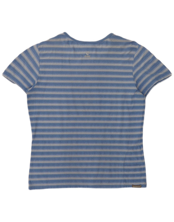The North Face Womens T-Shirt Top UK 16 Large Blue Striped Polyester