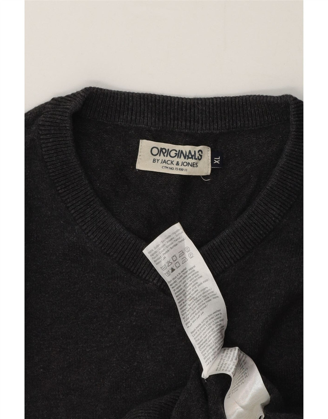 Jack & Jones Maglione da uomo con scollo a V XL in cotone grigio