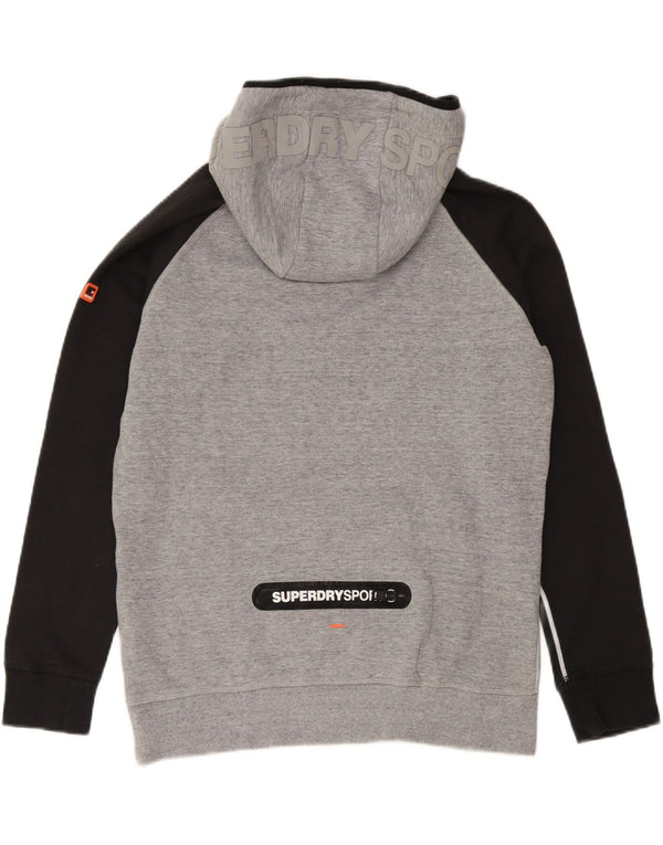 Felpa con cappuccio grafica da uomo Superdry 2XL in cotone color block grigio