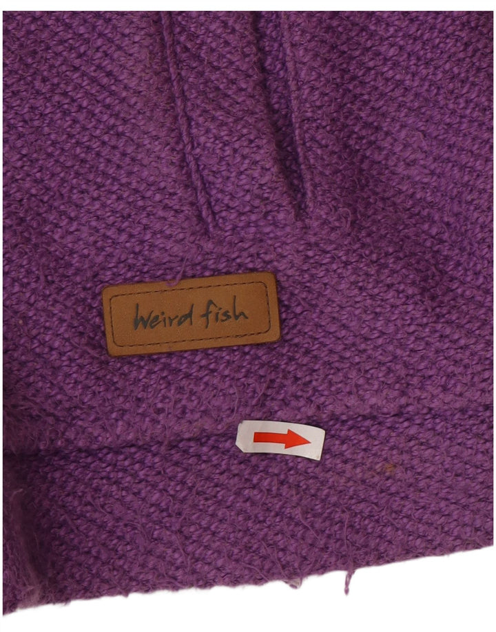 Maglione cardigan da donna Weird Fish UK 16 grande cotone viola