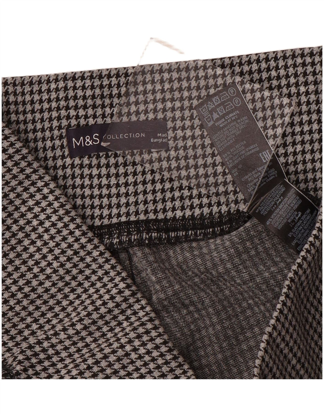 Leggings da donna Marks & Spencer UK 14 Grande poliestere pied de poule grigio