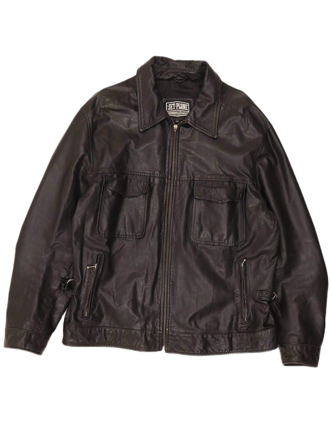 Giacca in pelle da uomo Jet Plane IT 56 3XL Pelle nera