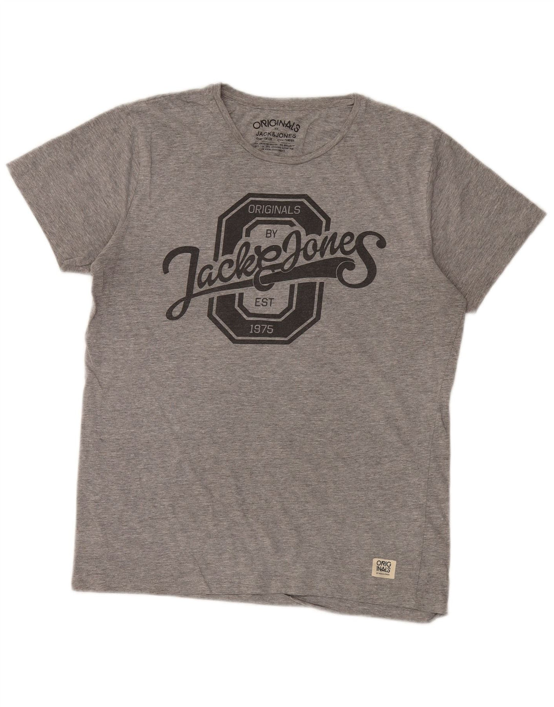 T-shirt grafica da uomo Jack & Jones Top in cotone chiazzato grigio medio