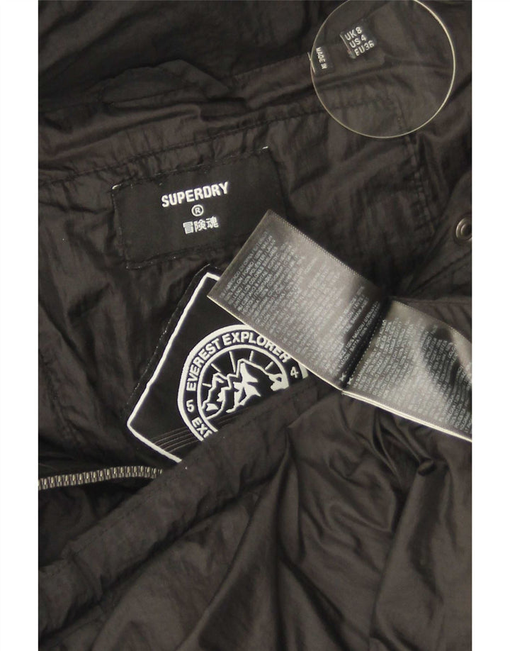 Giacca imbottita oversize con cappuccio da donna Superdry UK 8 Small Nylon nero