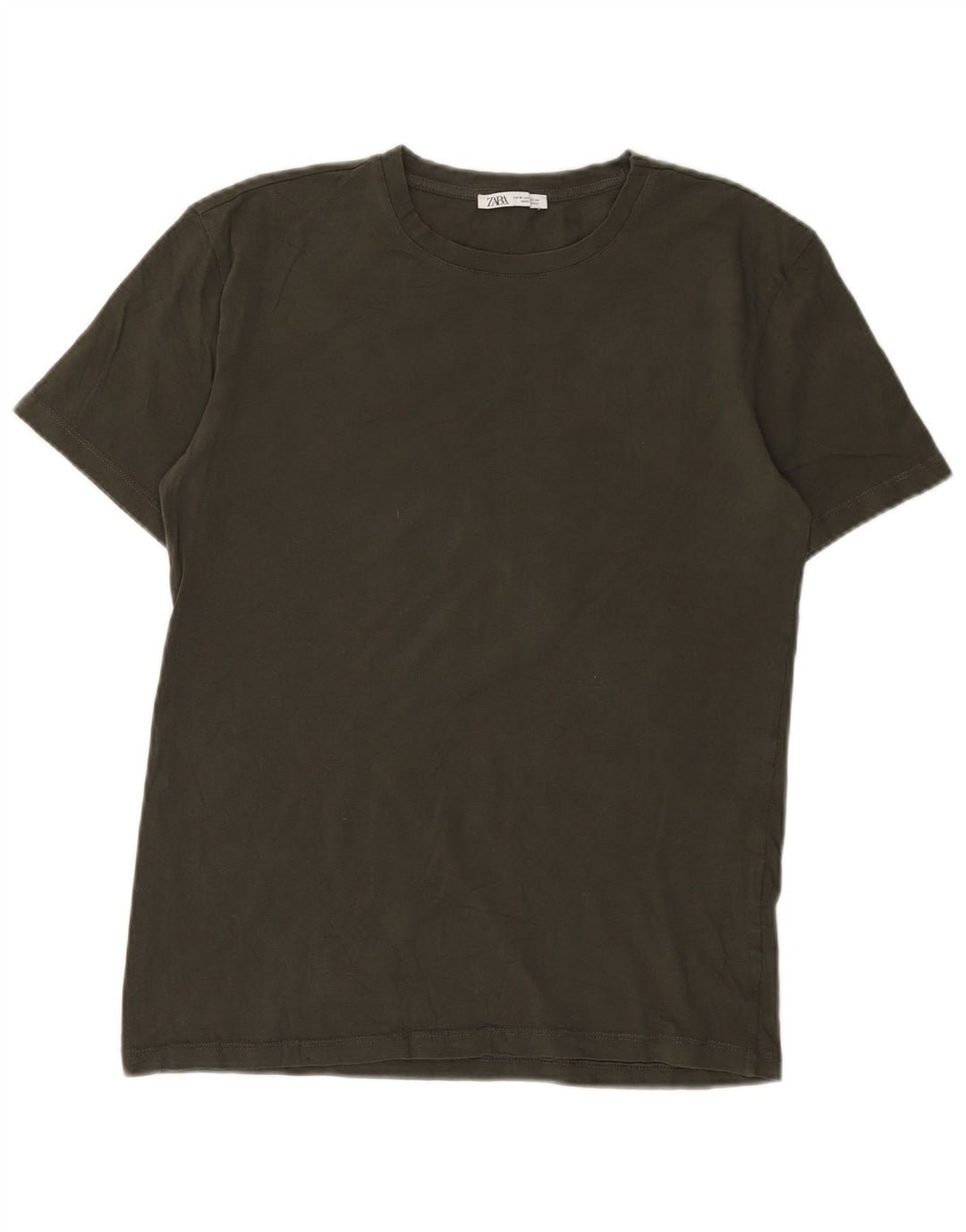 T-shirt da uomo Zara Top in cotone marrone medio