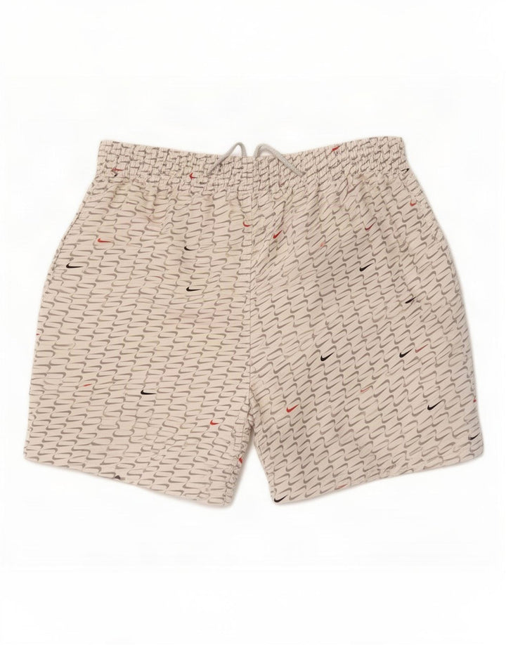 Pantaloncini sportivi grafici Nike da uomo in poliestere bianco medio