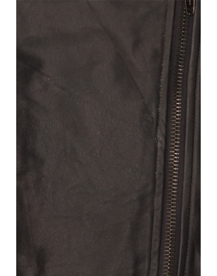 Simona Barbieri Giacca da motociclista in pelle Twin-Set da donna UK 10 Small Nera