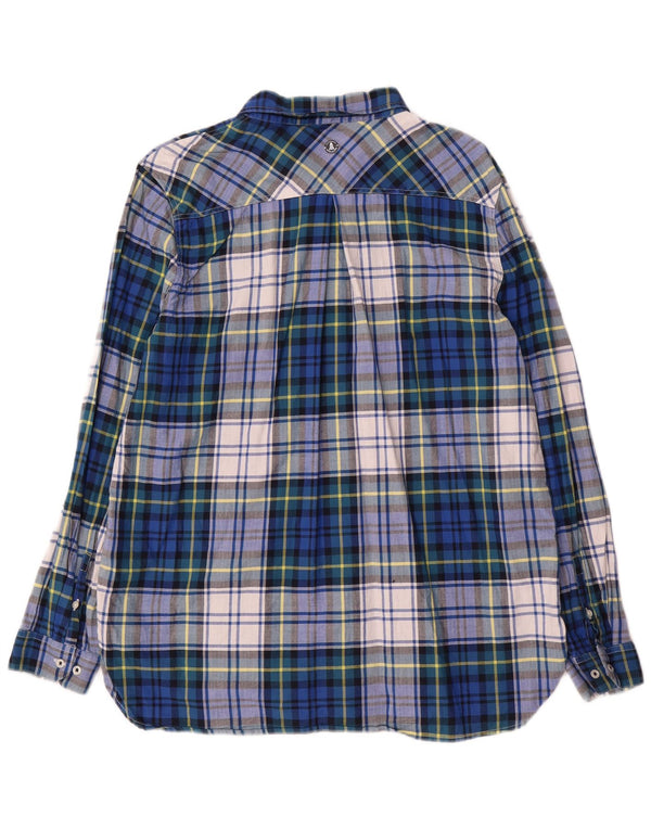 Camicia in flanella da donna Barbour vestibilità rilassata UK 18 XL cotone a quadri blu