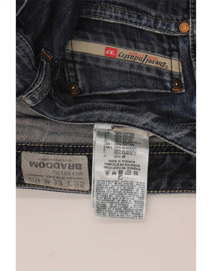 Diesel Uomo Braddom Regular Carrot Slim Jeans W33 L32 Cotone Blu