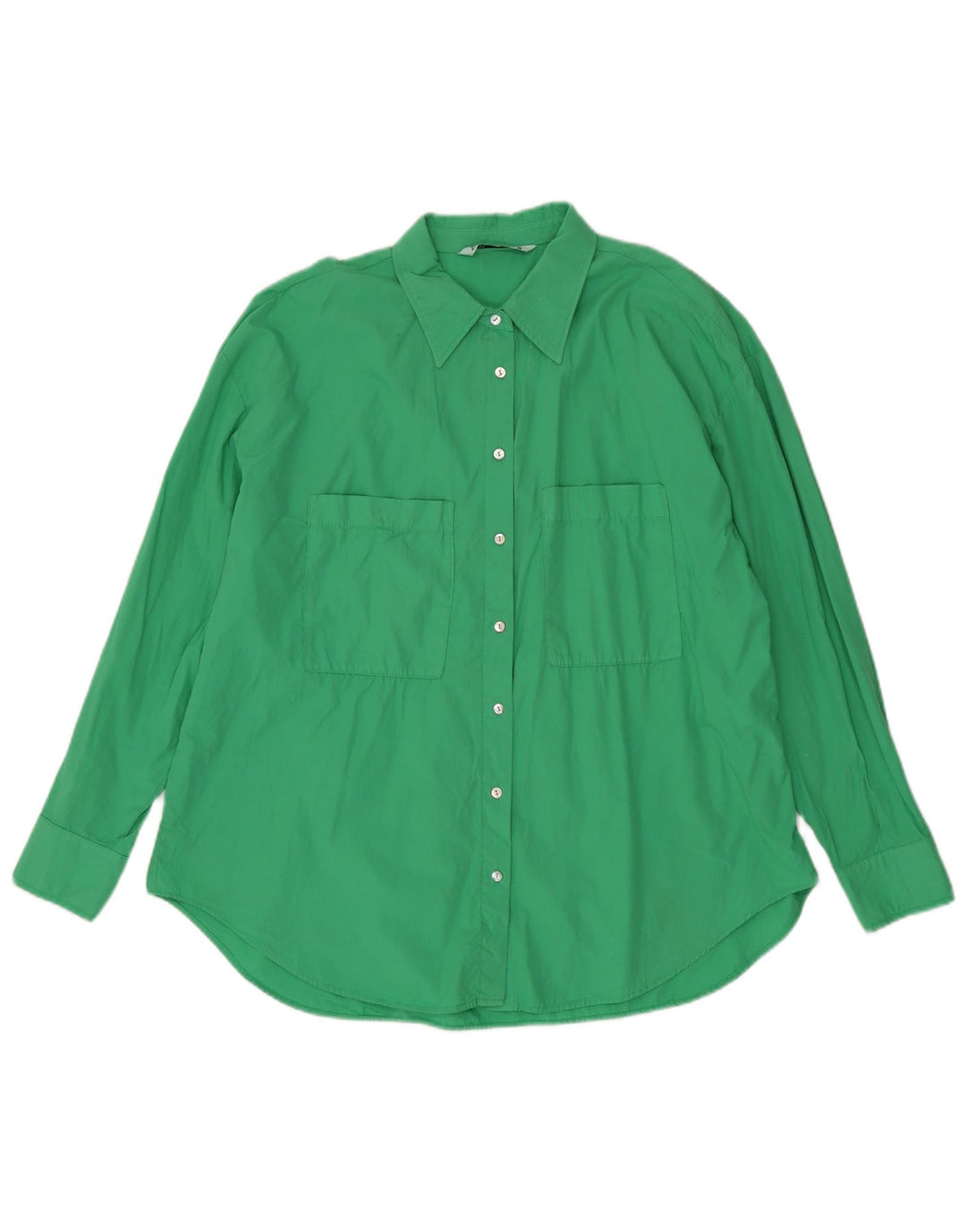 Camicia oversize da donna ZARA UK 16 grande in cotone verde