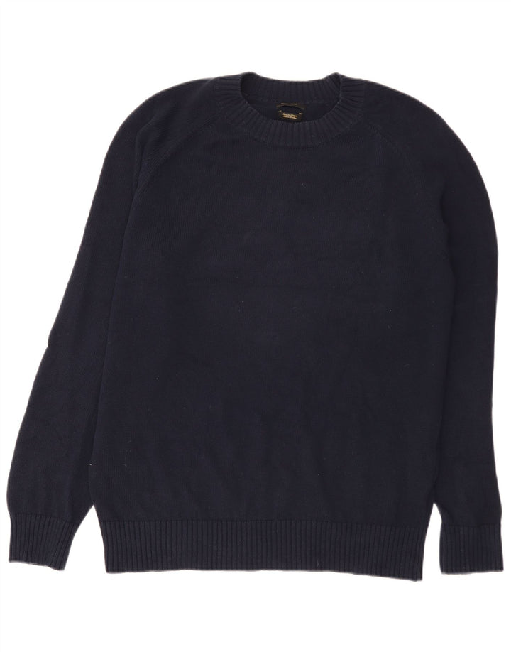 Maglione maglione girocollo da uomo Massimo Dutti blu navy medio