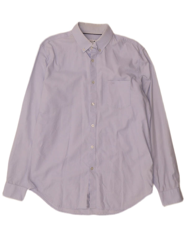 Camicia Lacoste da uomo vestibilità regolare TAGLIA 41 16 Grande cotone blu