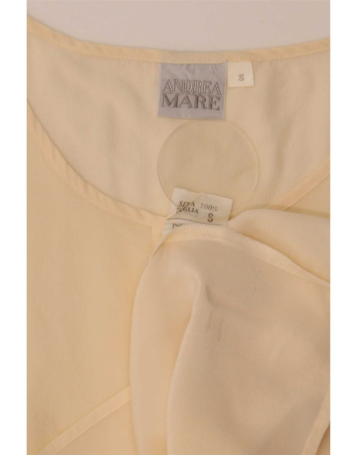 Camicetta senza maniche da donna Andrea Mare Top UK 10 Small Beige Seta