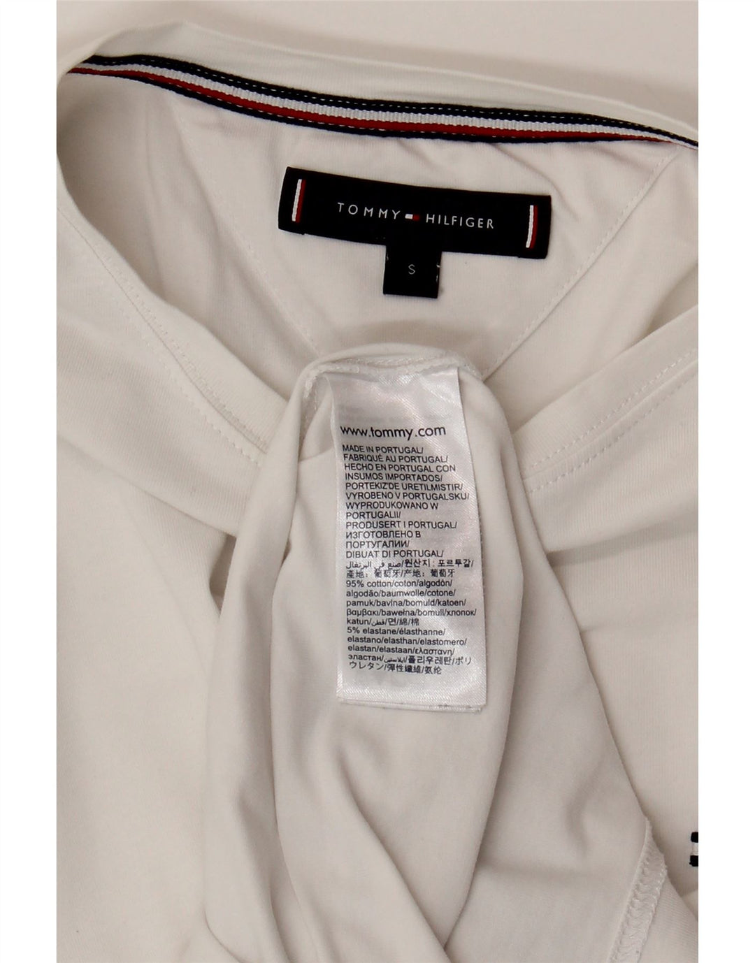 TOMMY HILFIGER T-shirt da uomo Top piccola in cotone bianco